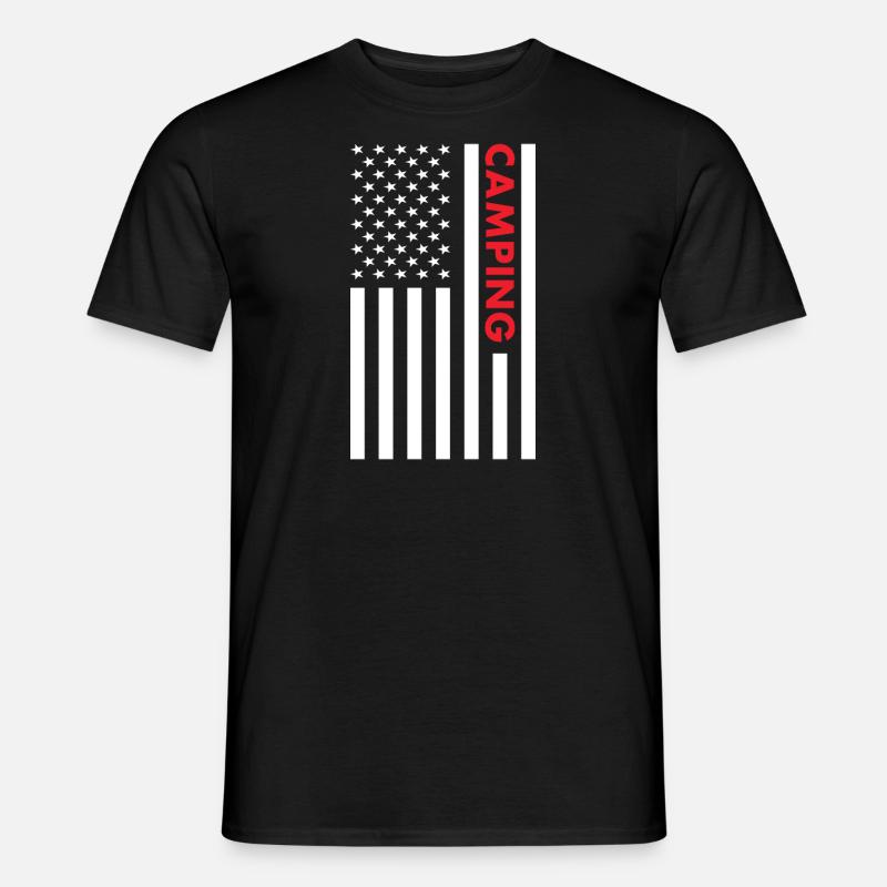 Camper Us Drapeau Camping - T-shirt homme - noir