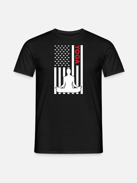 Yogi Us Flag Yoga - Men's T-Shirt - black