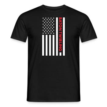 Baton Twirler Us Flag Baton Twirling - Men's T-Shirt - black - Front - AI Model Male 178 light (178cm)