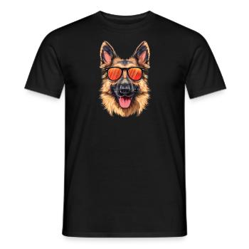 German Shepherd, Dog, Sunglasses, Summer, - Men's T-Shirt - black - Front - AI Model Male 178 light (178cm)