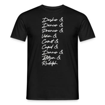 Reindeer | Rudolph, St. Nicholas, Christmas, Party - Men's T-Shirt - black - Front - AI Model Male 178 light (178cm)
