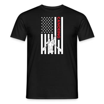 canoéiste Drapeau américain canoë - T-shirt homme - noir - Devant - AI Model Male 178 light (178cm)