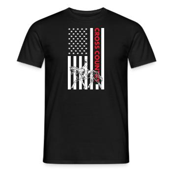 Rider Us Flag Cross Country - Men's T-Shirt - black - Front - AI Model Male 178 light (178cm)