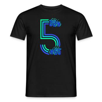 5ème anniversaire voiture de course 5 ans voiture de course - T-shirt homme - noir - Devant - AI Model Male 178 light (178cm)