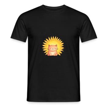 SONNE SONNENSCHEIN SONNENBLUME - Männer T-Shirt - Schwarz - Vorne - AI Model Male 178 light (178cm)