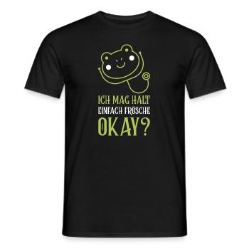 Ich mag einfach Frösche Niedliche Frösche Natur - Männer T-Shirt - Schwarz - Vorne - AI Model Male 178 light (178cm)