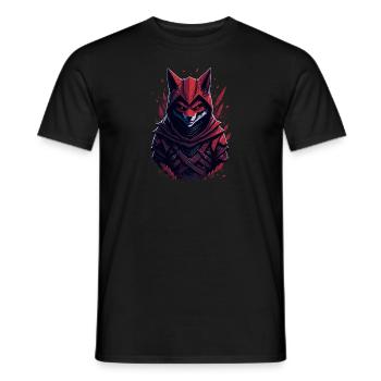Fox Samurai - Männer T-Shirt - Schwarz - Vorne - AI Model Male 178 light (178cm)