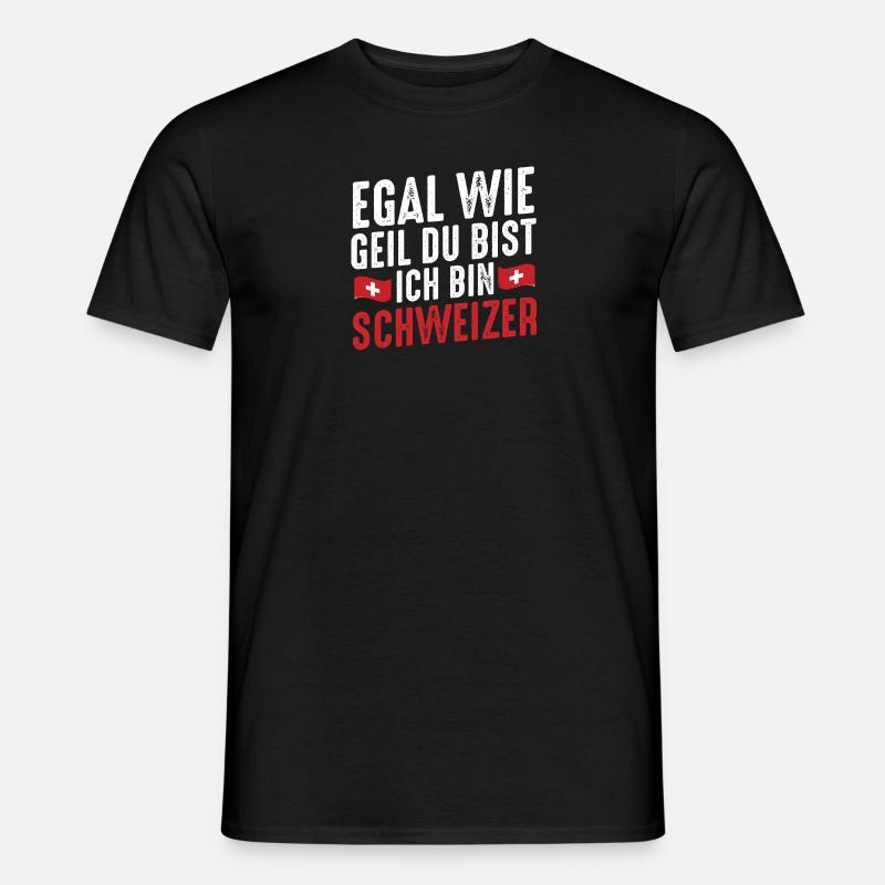 Schweizer Schweiz - Männer T-Shirt - Schwarz