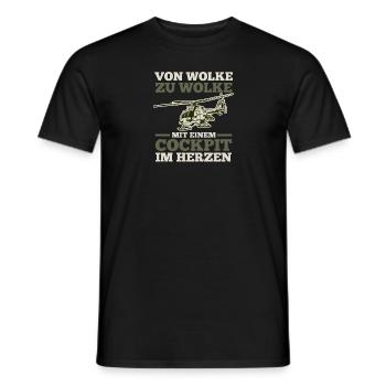 Pilot Fliegen Flieger Helikopter Hubschrauber - Männer T-Shirt - Schwarz - Vorne - AI Model Male 178 light (178cm)