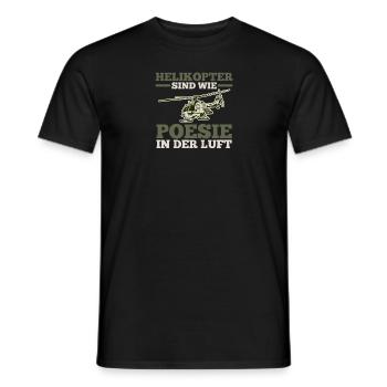 Pilot Hubschrauber Helikopter - Männer T-Shirt - Schwarz - Vorne - AI Model Male 178 light (178cm)
