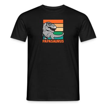 Papa Père Dino Dinosaure Papasaurus - T-shirt homme - noir - Devant - AI Model Male 178 light (178cm)