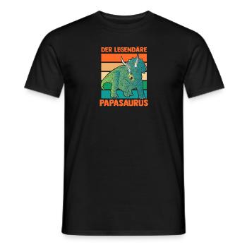 Papa Père Dino Dinosaure Papasaurus - T-shirt homme - noir - Devant - AI Model Male 178 light (178cm)