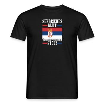 Serbe Serbe Serbie - T-shirt homme - noir - Devant - AI Model Male 178 light (178cm)