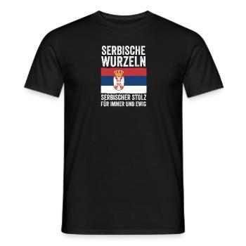 Serbe Serbe Serbie - T-shirt homme - noir - Devant - AI Model Male 178 light (178cm)