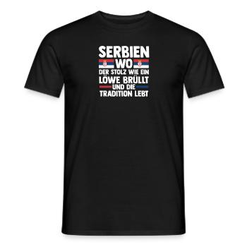 Serbe Serbe Serbie - T-shirt homme - noir - Devant - AI Model Male 178 light (178cm)