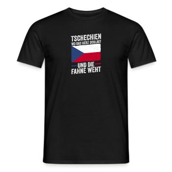 Tchèques République tchèque - T-shirt homme - noir - Devant - AI Model Male 178 light (178cm)