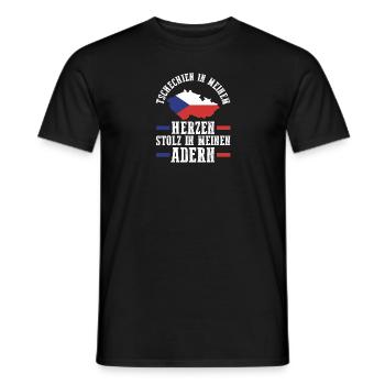 Tchèques République tchèque - T-shirt homme - noir - Devant - AI Model Male 178 light (178cm)
