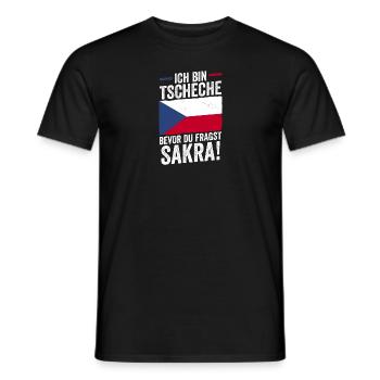 Tchèques République tchèque - T-shirt homme - noir - Devant - AI Model Male 178 light (178cm)