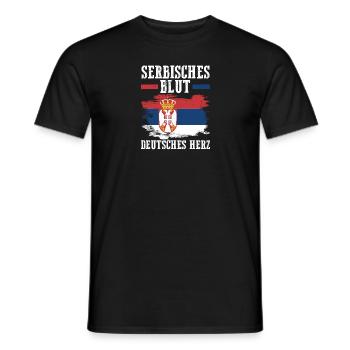 Serbian Serbian Germany Serbia - Men's T-Shirt - black - Front - AI Model Male 178 light (178cm)