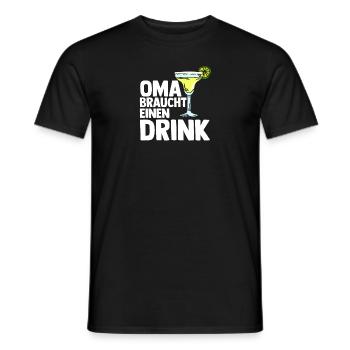 Grandma Drink Booze Celebrate Grandma - Men's T-Shirt - black - Front - AI Model Male 178 light (178cm)