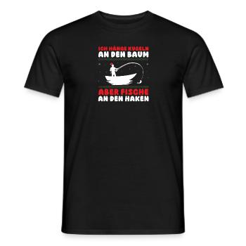 Santa Claus Fishing Christmas Party Christmas - Men's T-Shirt - black - Front - AI Model Male 178 light (178cm)