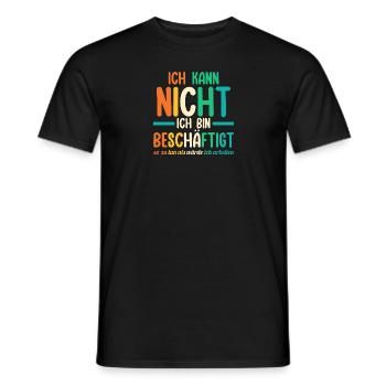 I can't I'm busy funny - Men's T-Shirt - black - Front - AI Model Male 178 light (178cm)