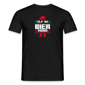 Weihnachtself Weihnachten Weihnachtsmann Bier Elf - Männer T-Shirt - Schwarz - Vorne - AI Model Male 178 light (178cm)