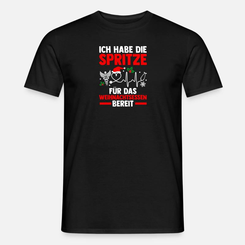 Weihnachtsmann Weihnachten Krankenschwester - Männer T-Shirt - Schwarz