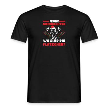 Santa Claus Christmas Christmas Party Cookies - Men's T-Shirt - black - Front - AI Model Male 178 light (178cm)