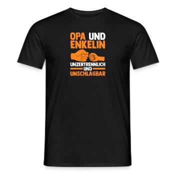 Grandpa and grandson - Men's T-Shirt - black - Front - AI Model Male 178 light (178cm)