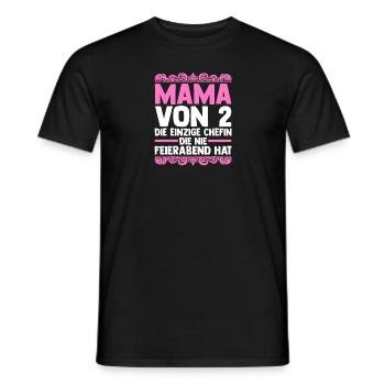 Mom of 2 children - Men's T-Shirt - black - Front - AI Model Male 178 light (178cm)