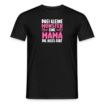 Mama Von 3 Kindern - Männer T-Shirt - Schwarz - Vorne - AI Model Male 178 light (178cm)