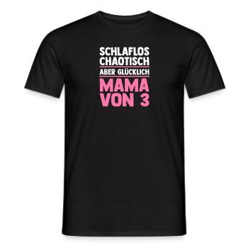 Mama Von 3 Kindern - Männer T-Shirt - Schwarz - Vorne - AI Model Male 178 light (178cm)