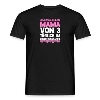 Mama Von 3 Kindern - Männer T-Shirt - Schwarz - Vorne - AI Model Male 178 light (178cm)