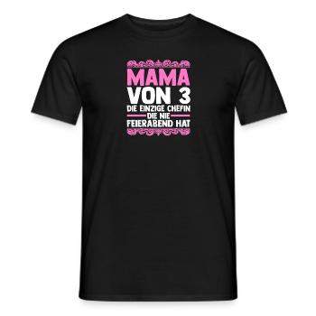 Mom of 3 children - Men's T-Shirt - black - Front - AI Model Male 178 light (178cm)