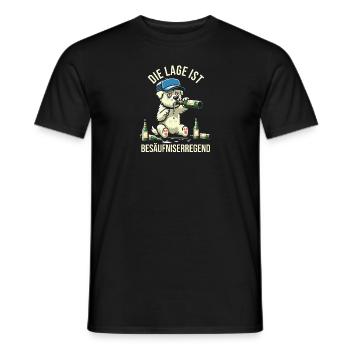 The location is drunk beer dog - Men's T-Shirt - black - Front - AI Model Male 178 light (178cm)