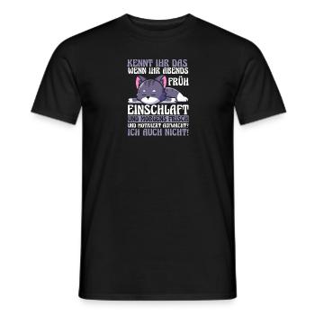 Chat de motivation de l’élévateur tardif paresseux - T-shirt homme - noir - Devant - AI Model Male 178 light (178cm)