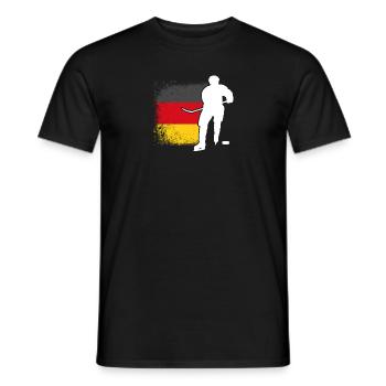 Eishockeyspieler Deutschland Flagge Eishockey - Männer T-Shirt - Schwarz - Vorne - AI Model Male 178 light (178cm)