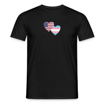 Drapeau transgenre américain LGBTQ Pride - T-shirt homme - noir - Devant - AI Model Male 178 light (178cm)