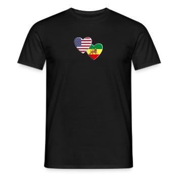 USA American Rastafarian Rastafari Flag - Men's T-Shirt - black - Front - AI Model Male 178 light (178cm)