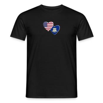 USA American State Of Conecticut Flag Patriotic - Men's T-Shirt - black - Front - AI Model Male 178 light (178cm)