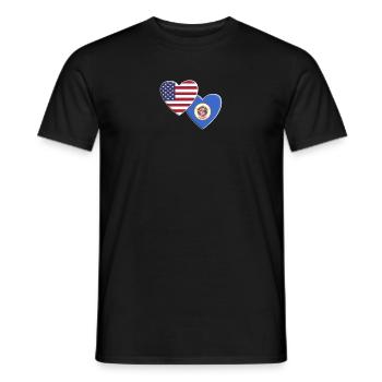 USA American State Of Minnesota Flag Patriotic - Men's T-Shirt - black - Front - AI Model Male 178 light (178cm)