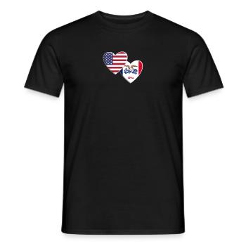 USA American State Of Iowa Flag Patriotic 4th Of - Men's T-Shirt - black - Front - AI Model Male 178 light (178cm)