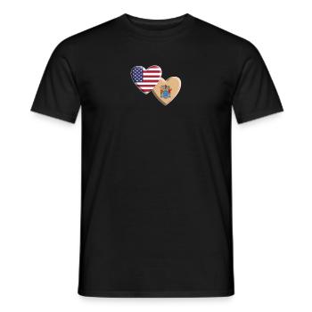 USA Amerikanische Flagge des Bundesstaates New Jersey Patriotisch - Männer T-Shirt - Schwarz - Vorne - AI Model Male 178 light (178cm)