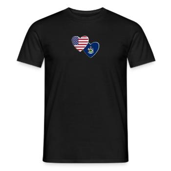 États-Unis État américain du Maine Drapeau patriotique 4ème - T-shirt homme - noir - Devant - AI Model Male 178 light (178cm)