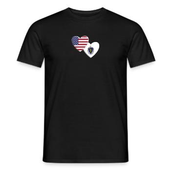 USA American State Of Massachusetts Flag - Men's T-Shirt - black - Front - AI Model Male 178 light (178cm)