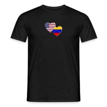 USA American Venezuela Venezuelan Flag Patriotic - Men's T-Shirt - black - Front - AI Model Male 178 light (178cm)