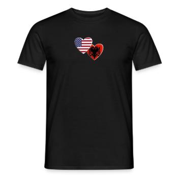 États-Unis Albanie américaine Drapeau Fierté patriotique - T-shirt homme - noir - Devant - AI Model Male 178 light (178cm)