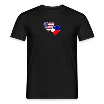 USA American Philippines Filipino Flag Patriotic - Men's T-Shirt - black - Front - AI Model Male 178 light (178cm)