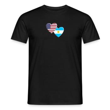 USA American Argentina Argentinian Flag Patriotic - Men's T-Shirt - black - Front - AI Model Male 178 light (178cm)